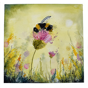 Aquarelle originale sur commande Aquarelle originale Bourdon