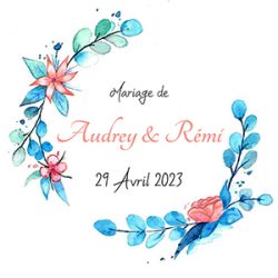 Étiquette de mariage à l'aquarelle Étiquette mariage aquarelle sur mesure