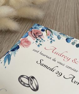 Faire part de mariage à l'aquarelle Faire part de mariage aquarelle